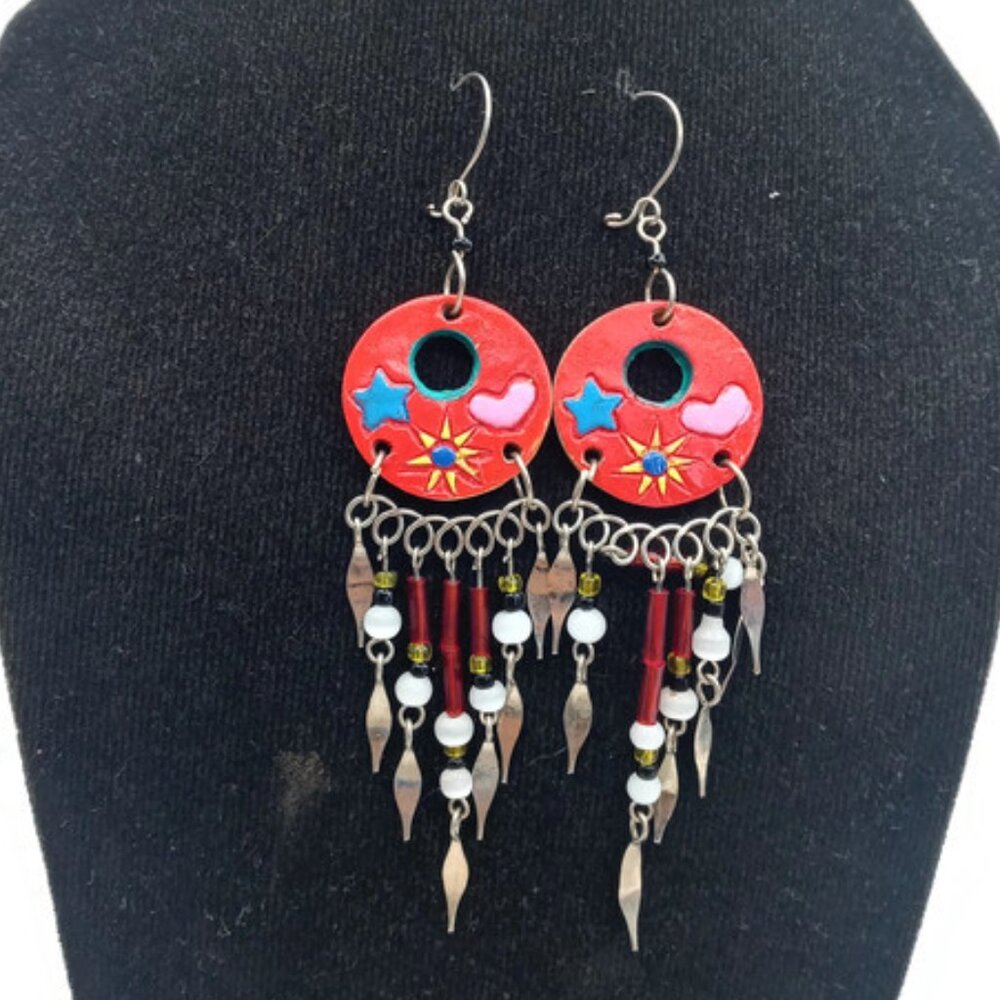 Women's Earrings Alpaca Multicolored Beads
